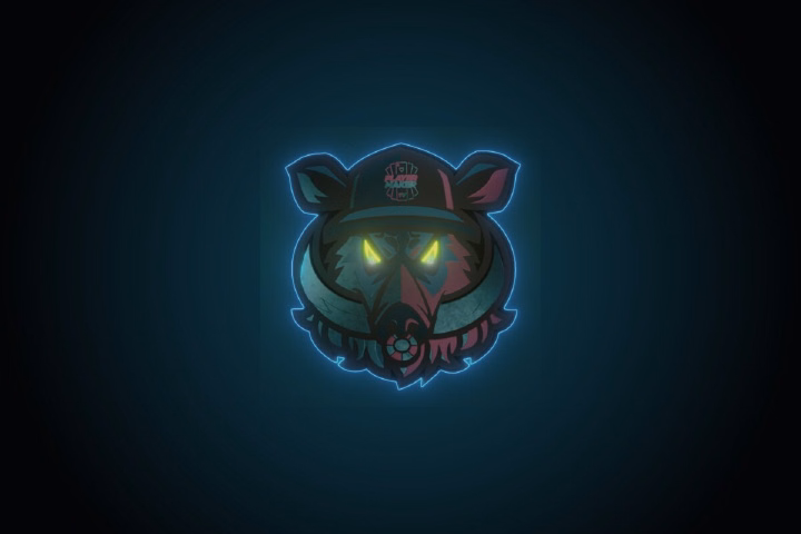 Jabalí de PlayerMakerTV en tonos apagados sobre fondo azul oscuro